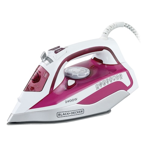 Black & Decker Steam Iron X2400-B5 White And Pink 2400W