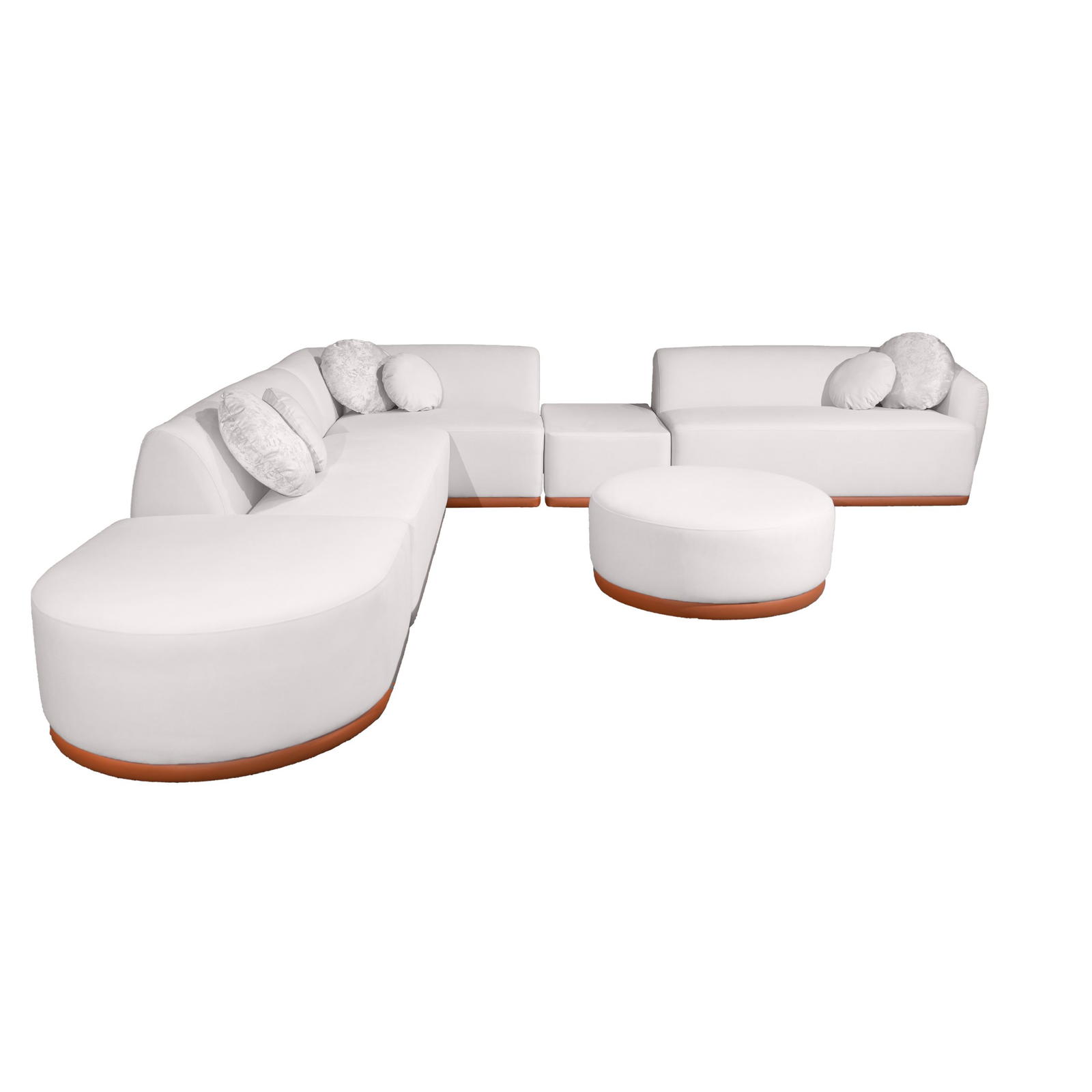Sofa Dune (8-seater) in velvet cream