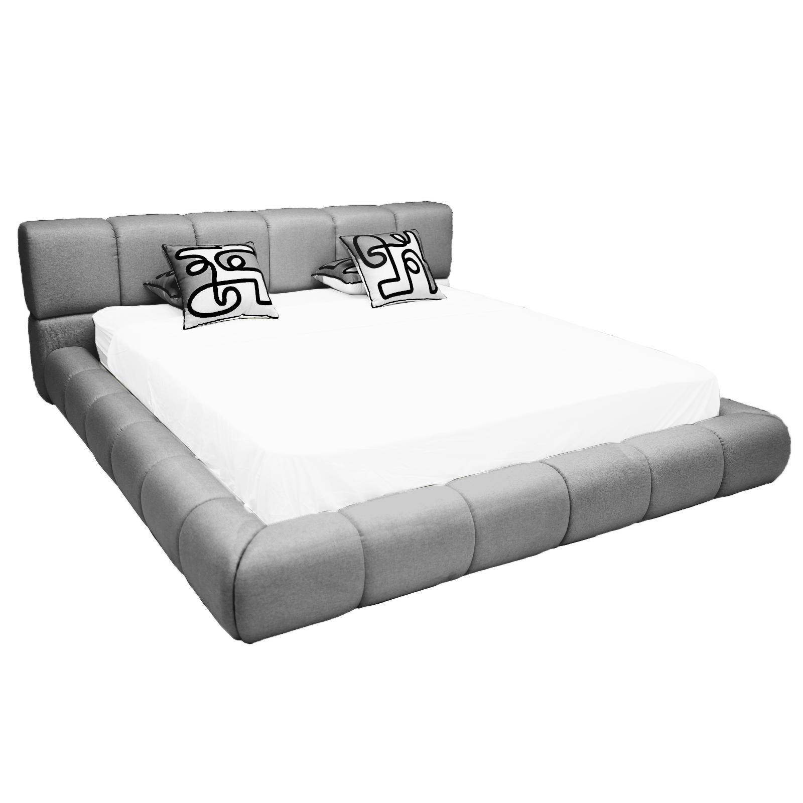 Bed Cloudy (king size) in velvet grey